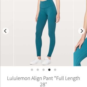 Lululemon align pant 28” size 4